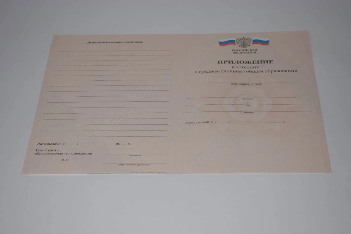 Приложение к аттестату 2008-2009 г.в. Челябинской школы